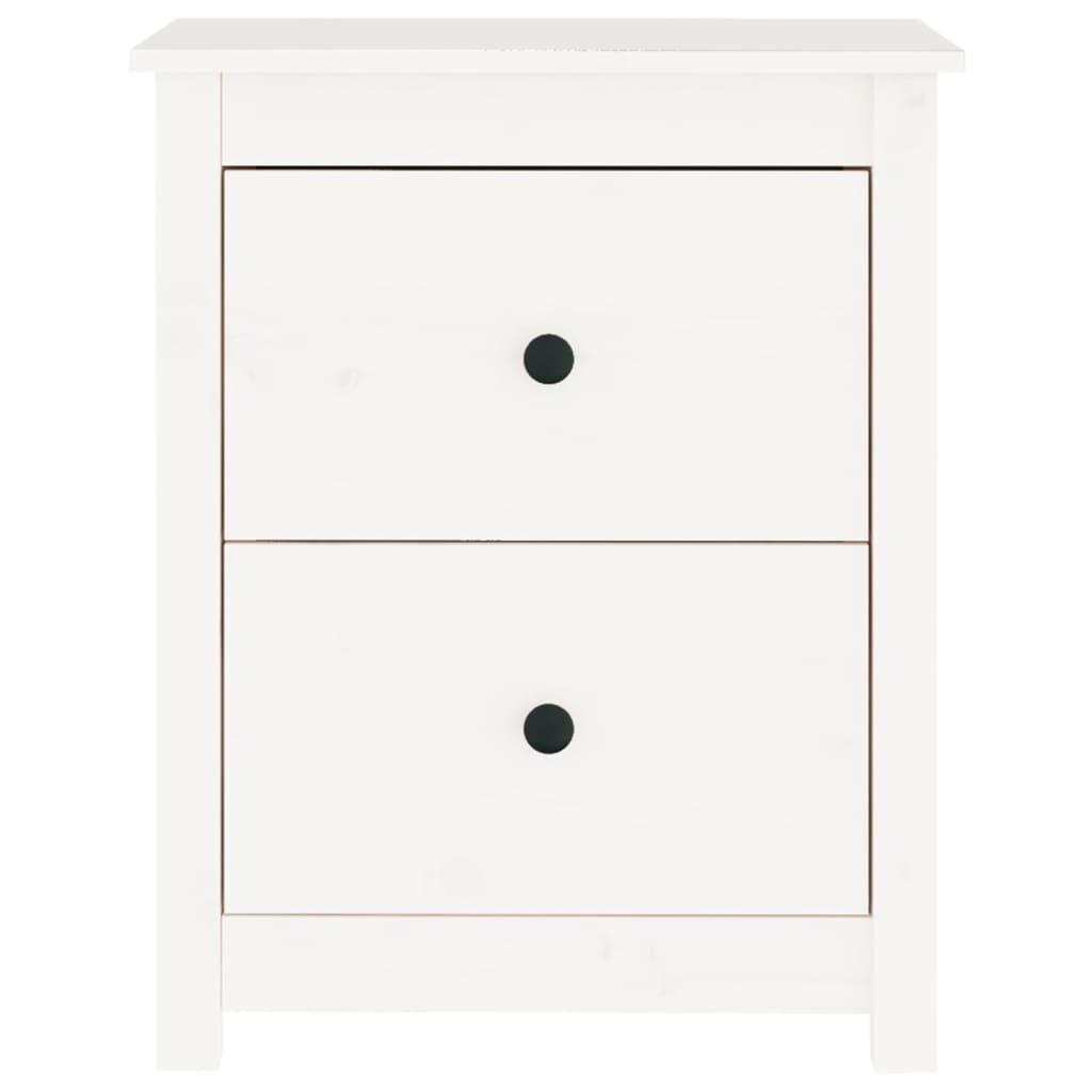 Bedside Cabinets White Solid Wood Pine