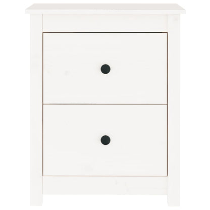 Bedside Cabinets White Solid Wood Pine
