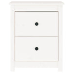Bedside Cabinets White Solid Wood Pine