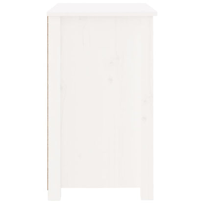 Bedside Cabinets White Solid Wood Pine