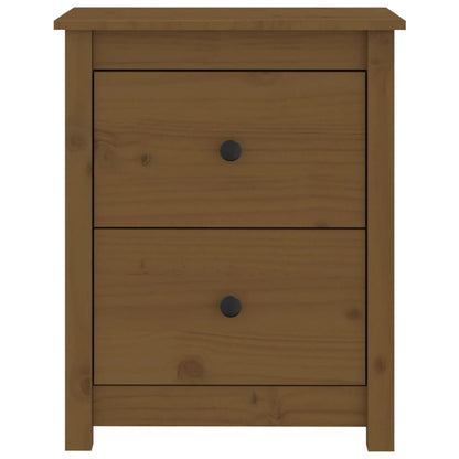 Bedside Cabinet Honey Brown - Solid Wood Pine