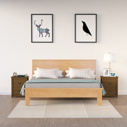 Bedside Cabinets 2 pcs Honey Brown Solid Wood