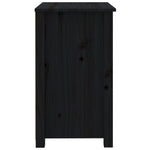 Bedside Cabinet Black - Solid Wood Pine