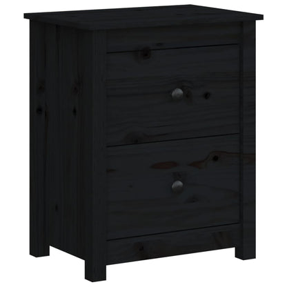 Bedside Cabinets 2 pcs Black Solid Wood