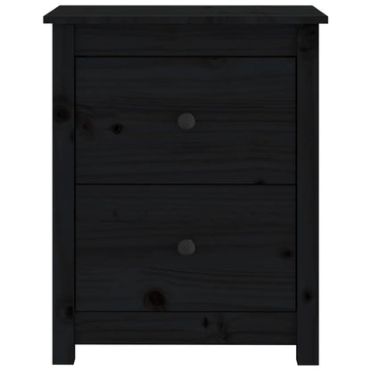Bedside Cabinets 2 pcs Black Solid Wood