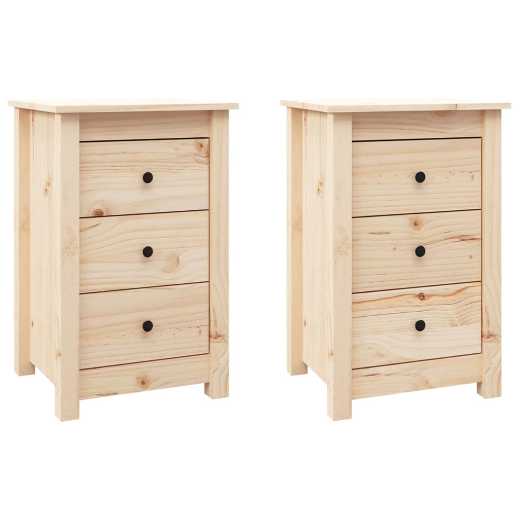 Bedside Cabinets 2 pcs Solid Wood Pine - 40×35×61.5cm