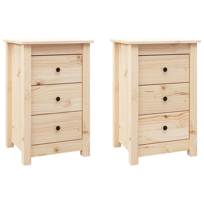 Bedside Cabinets 2 pcs Solid Wood Pine - 40×35×61.5cm