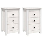 Bedside Cabinets 2 pcs White Solid Wood Pine