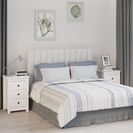 Bedside Cabinets 2 pcs White Solid Wood Pine