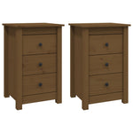 Bedside Cabinets 2 pcs Honey Brown Solid Wood Pine