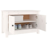 Shoe Cabinet White Solid Wood Pine