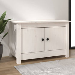 Shoe Cabinet White Solid Wood Pine