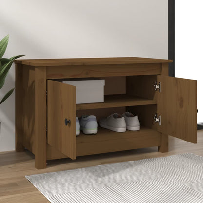 Shoe Cabinet Honey Brown Solid Wood Pine