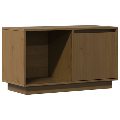 TV Cabinet Honey Brown Solid Wood Pine - 74×35×44cm