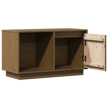 TV Cabinet Honey Brown Solid Wood Pine - 74×35×44cm