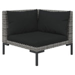 13 Piece Garden Lounge Set with Cushions Dark Grey Poly Rattan