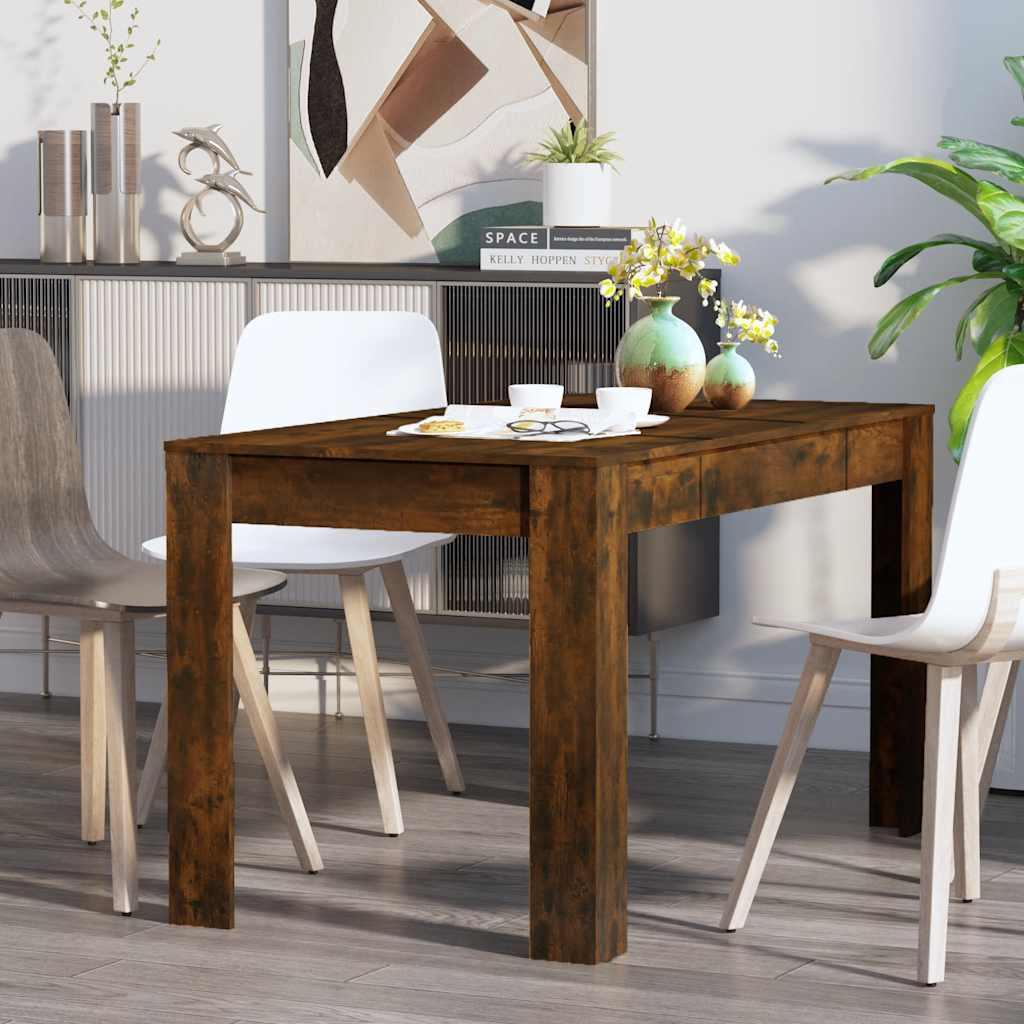 Smoked Oak Dining Table 140cm Engineered Wood | HomeAndLiving