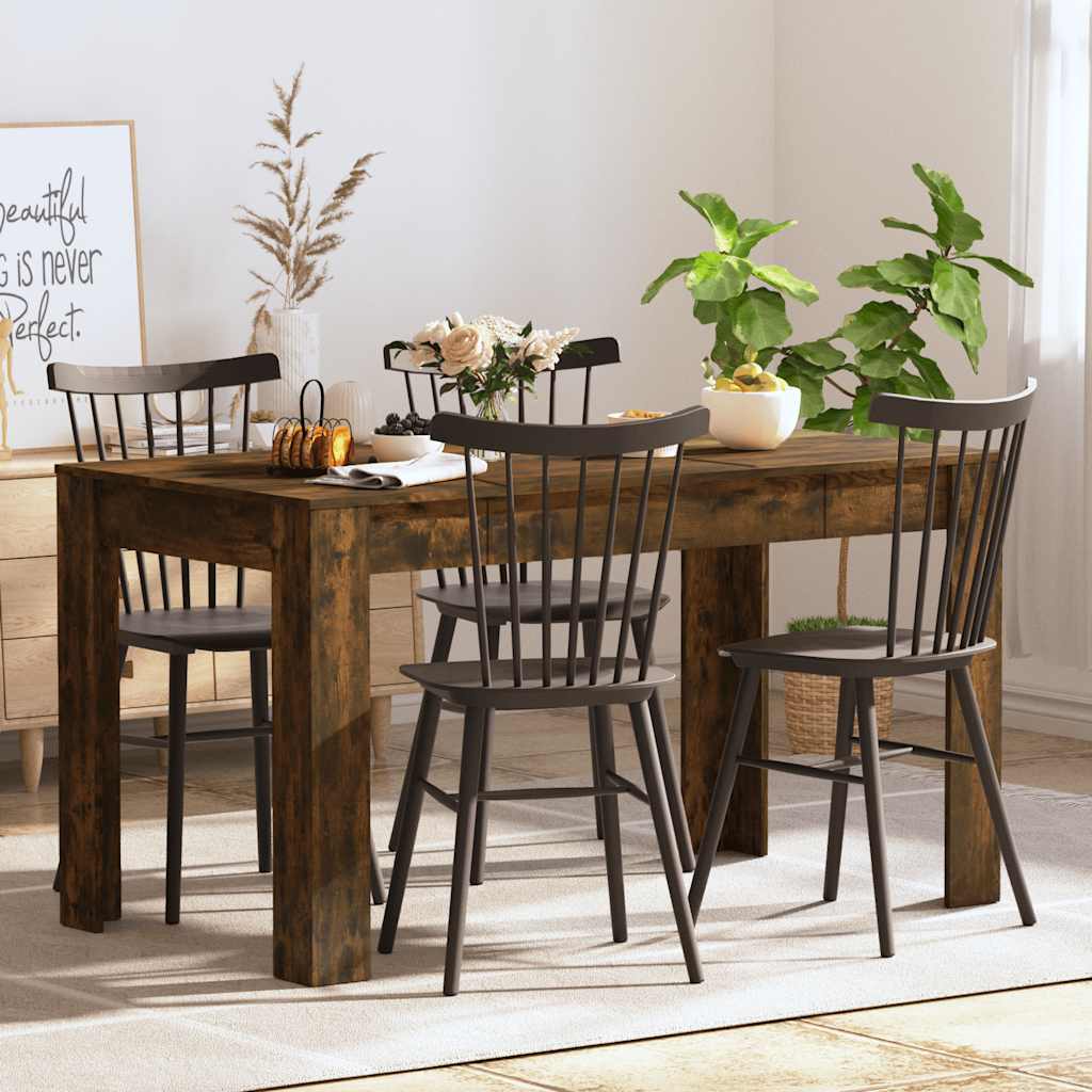 Smoked Oak Dining Table 140cm Engineered Wood | HomeAndLiving
