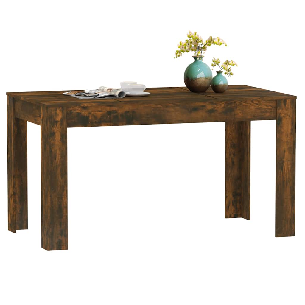 Smoked Oak Dining Table 140cm Engineered Wood | HomeAndLiving