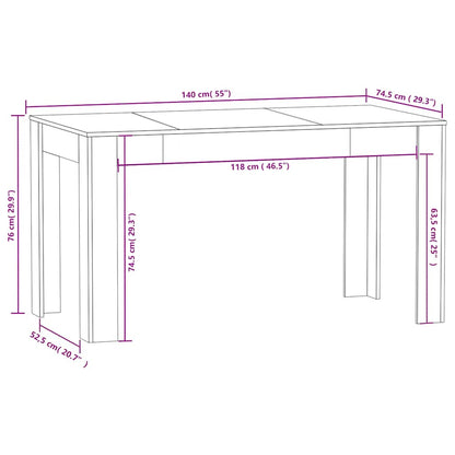 Smoked Oak Dining Table 140cm Engineered Wood | HomeAndLiving