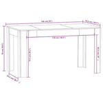Smoked Oak Dining Table 140cm Engineered Wood | HomeAndLiving