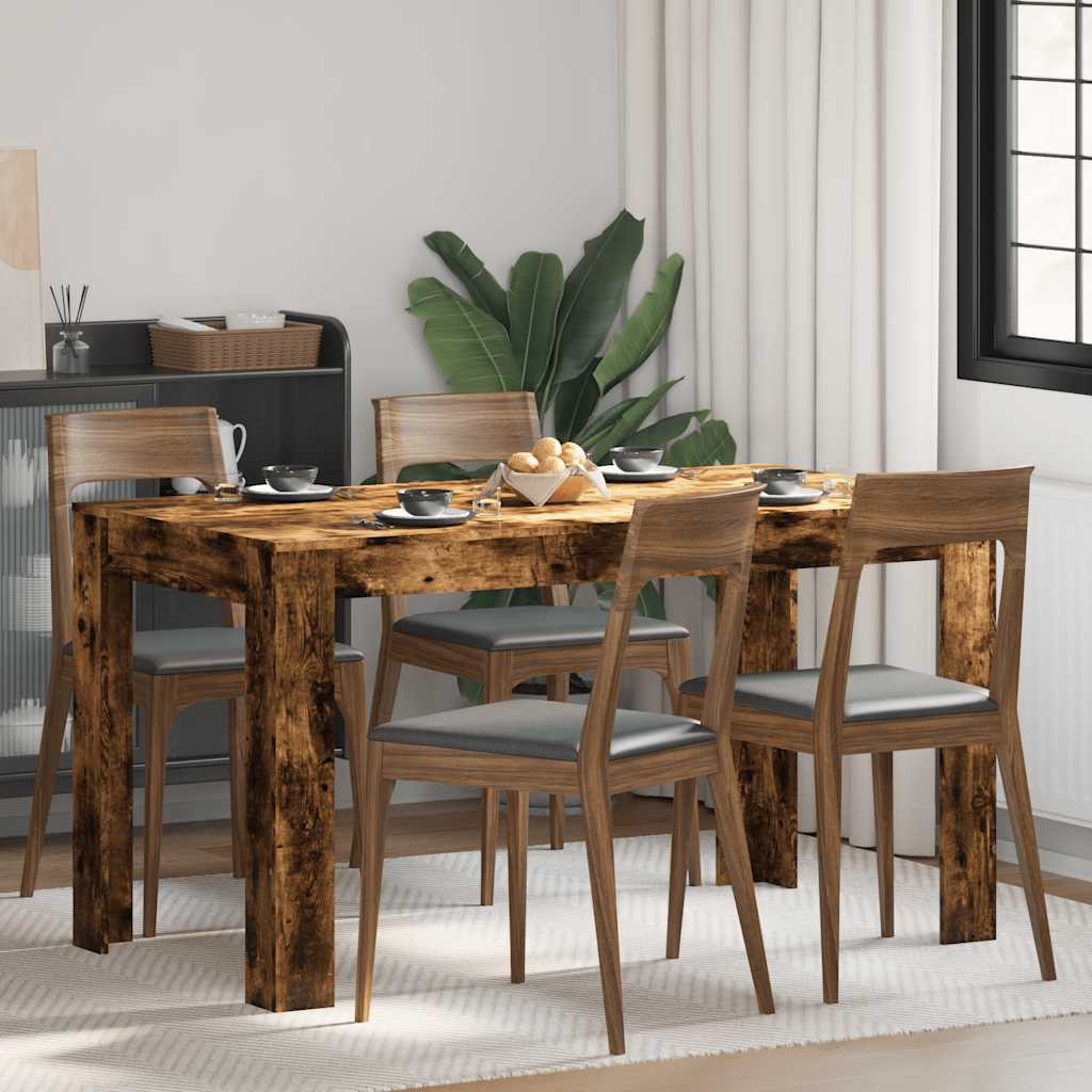 Smoked Oak Dining Table 140cm Engineered Wood | HomeAndLiving