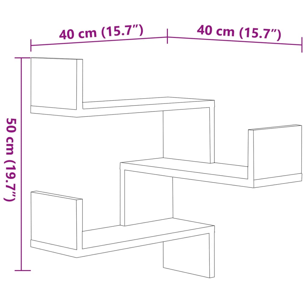 Wall Corner Shelves Set 2 Smoked Oak | HomeAndLiving
