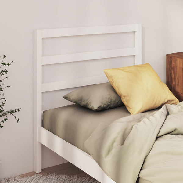  Bed Headboard White Solid Wood Pine