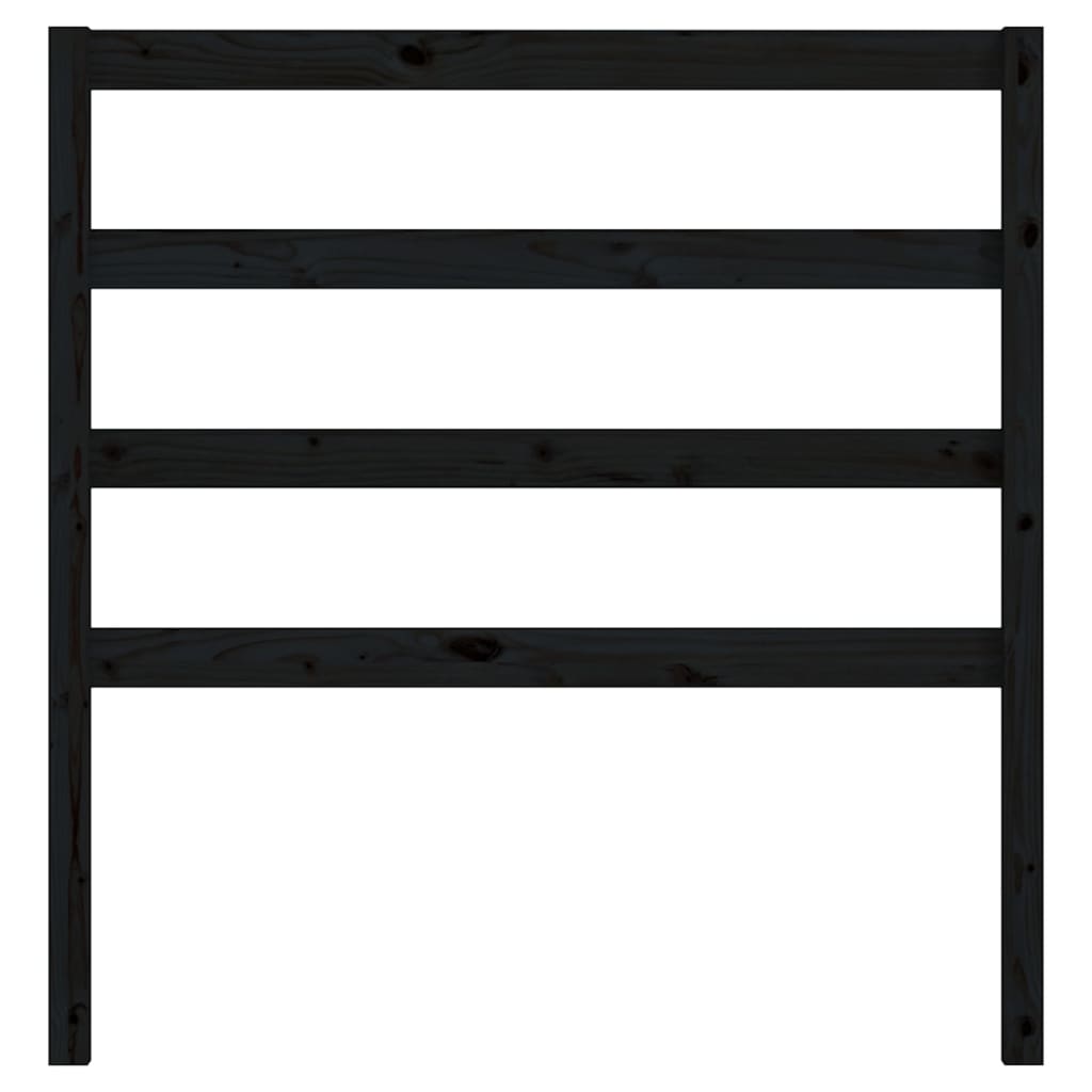 Bed Headboard Black Solid Wood