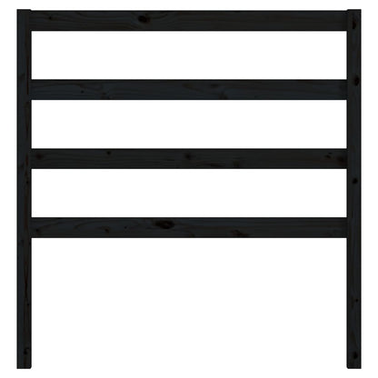 Bed Headboard Black Solid Wood