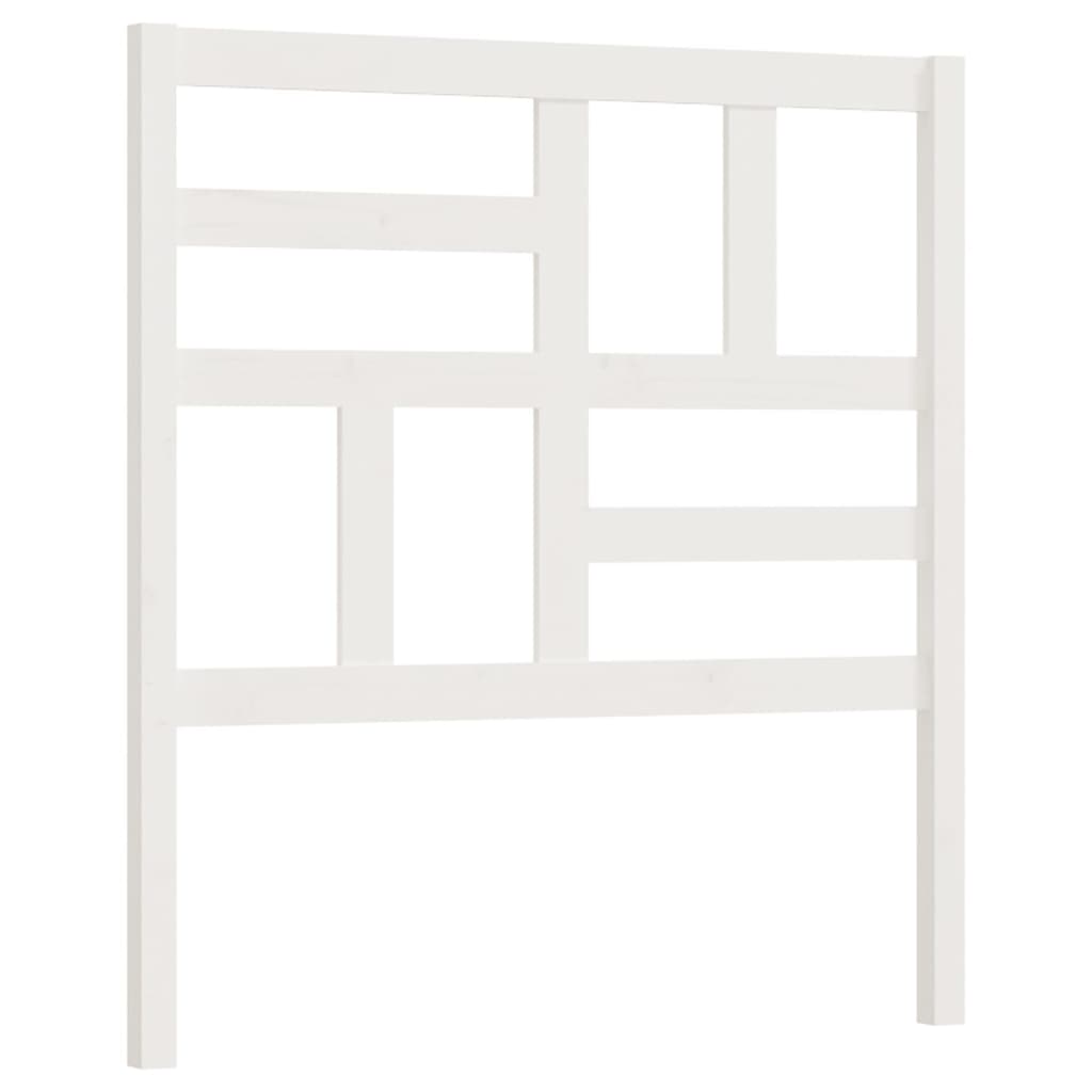 Bed Headboard White - Solid Wood Pine