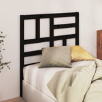 Bed Headboard Black Solid Wood Pine