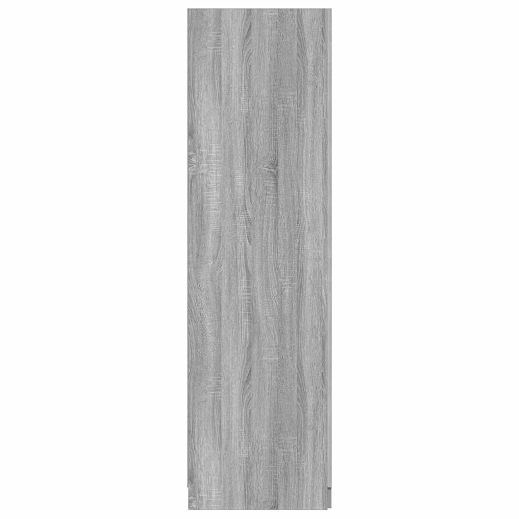 Engineered Wood Wardrobe Cabinet Freestanding Clothes Storage with Hanging Rail
