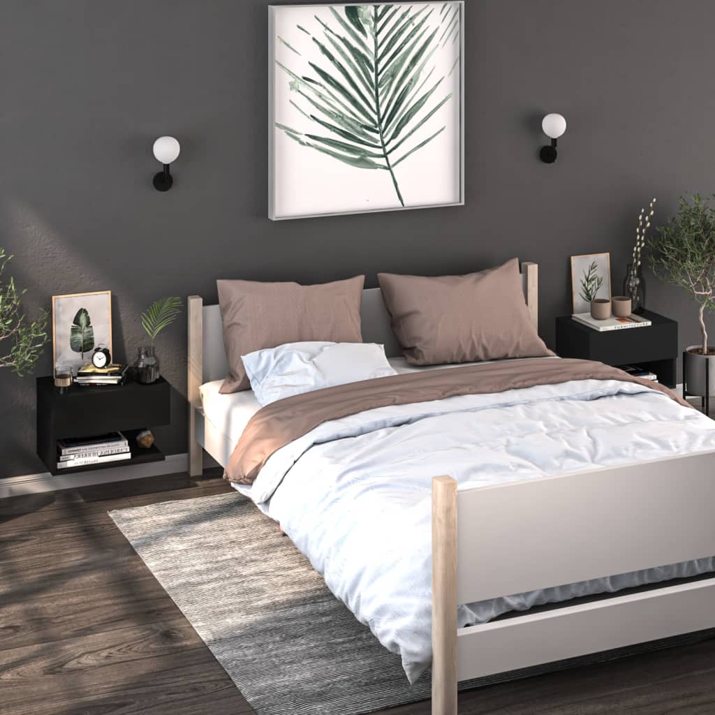 Wall Bedside Cabinet Engineered Wood - 46×29.5×30cm