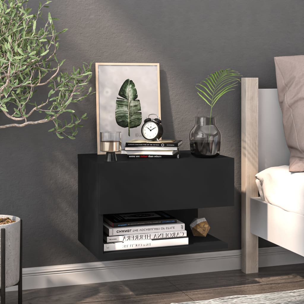 Wall Bedside Cabinet Engineered Wood - 46×29.5×30cm
