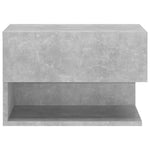 Wall Bedside Cabinet Grey Engineered Wood