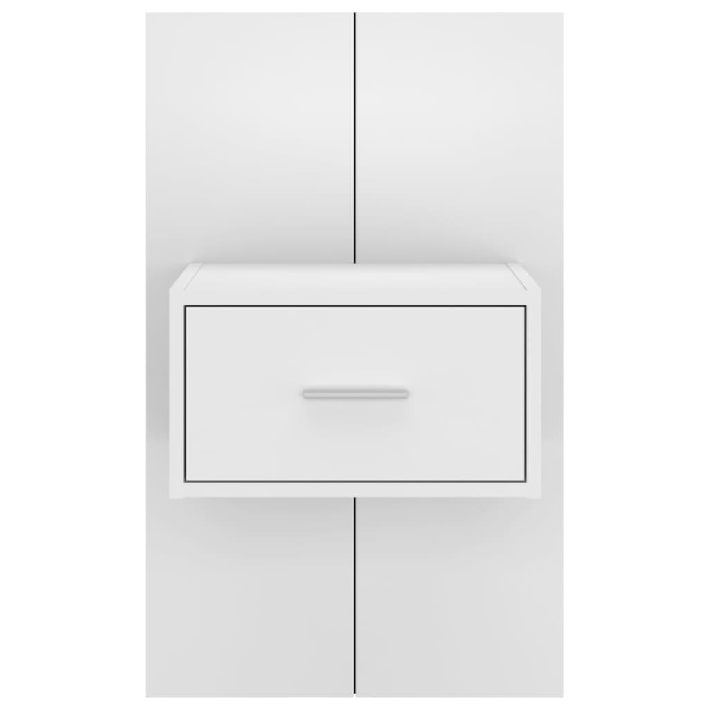 Wall Bedside Cabinet White