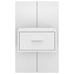 Wall Bedside Cabinet White