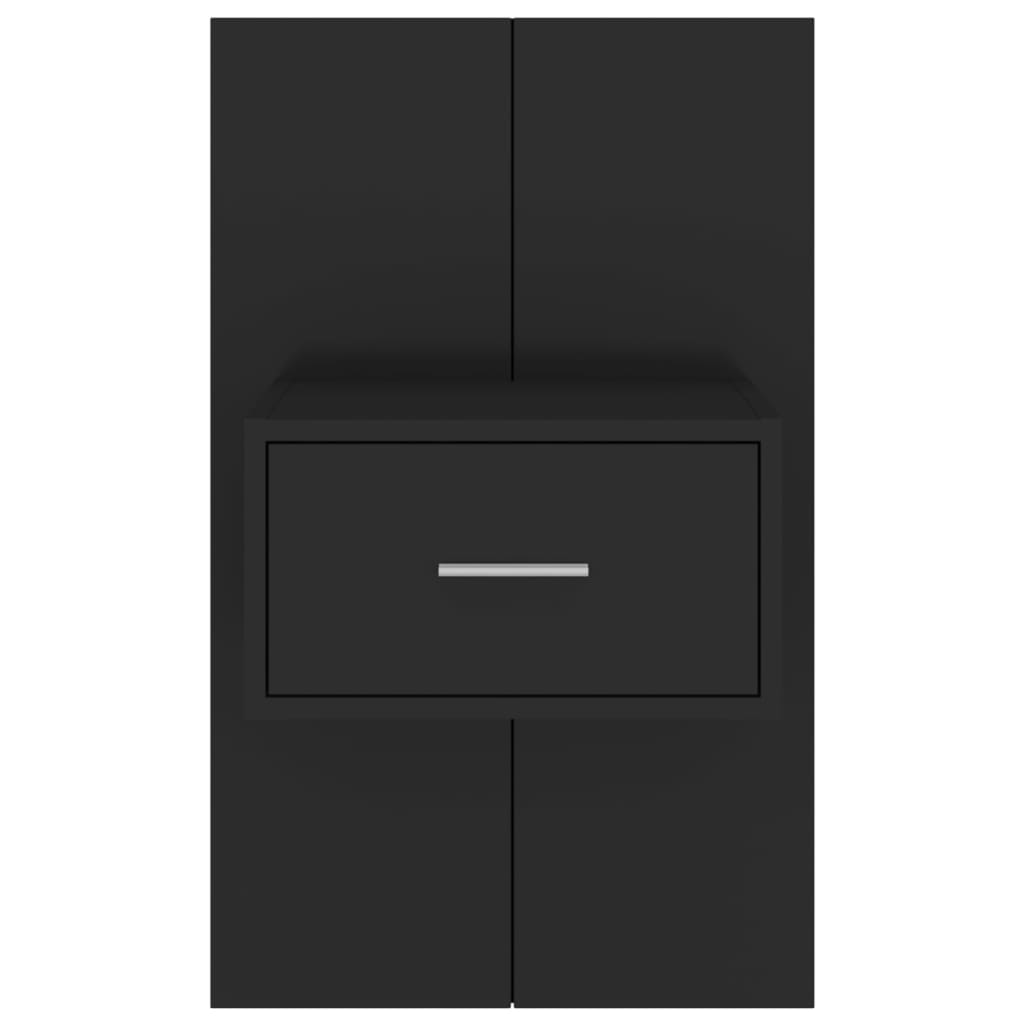 Wall Bedside Cabinet Black