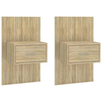 Wall Bedside Cabinets Sonoma Oak Engineered Wood