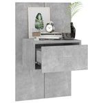 Wall Bedside Cabinet Concrete Grey