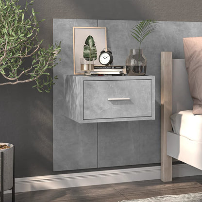 Wall Bedside Cabinet Concrete Grey