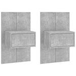 Wall Bedside Cabinets 2 pcs Concrete Grey Engineered Wood