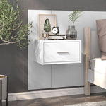 Wall Bedside Cabinet High Gloss White