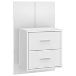 Wall Bedside Cabinet White