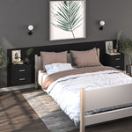 Black Engineered Wood Wall Bedside Cabinet