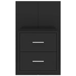 Black Engineered Wood Wall Bedside Cabinet