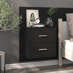 Wall-mounted Bedside Cabinets 2 pcs /Black