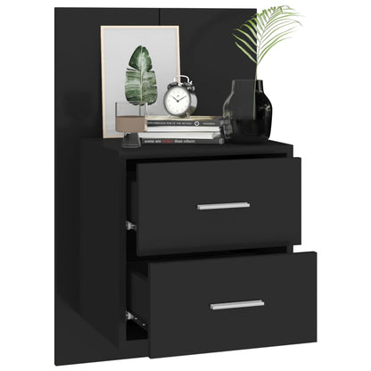 Wall-mounted Bedside Cabinets 2 pcs /Black
