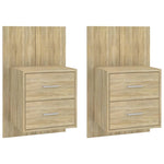 Wall Bedside Cabinets 2 pcs Sonoma Oak Engineered Wood
